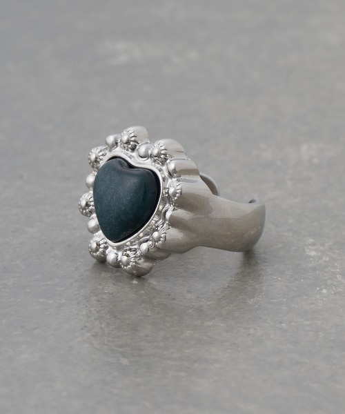 CIAOPANIC TYPY（チャオパニックティピー）の「【yuccA】HEARTSTONEVOLUMERING（リング・レディース・ホワイト/ブルー・ONE SIZE）」の3枚目の写真