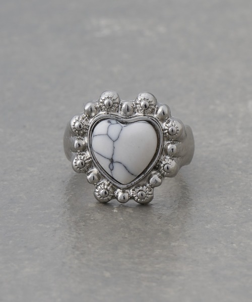 CIAOPANIC TYPY（チャオパニックティピー）の「【yuccA】HEARTSTONEVOLUMERING（リング・レディース・ホワイト/ブルー・ONE SIZE）」の5枚目の写真