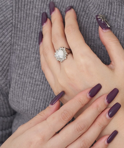 CIAOPANIC TYPY（チャオパニックティピー）の「【yuccA】HEARTSTONEVOLUMERING（リング・レディース・ホワイト/ブルー・ONE SIZE）」の7枚目の写真