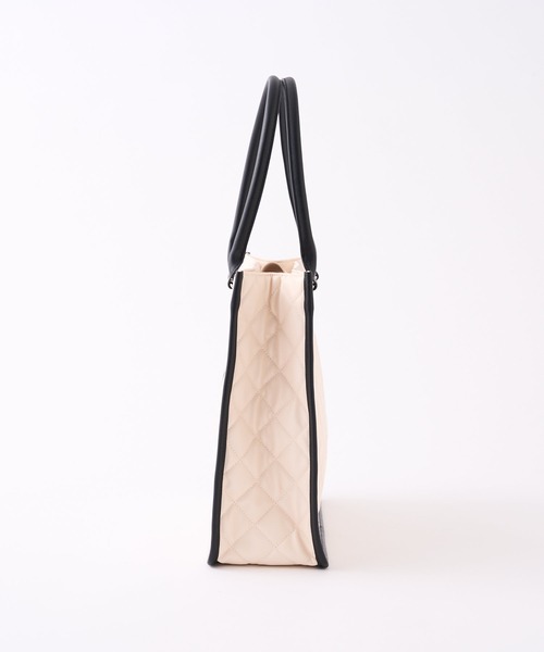 one after another NICE CLAUP（ワンアフターアナザーナイスクラップ）の「【WEB限定】キルティング刺しゅうトートバッグ/A4サイズ対応（トートバッグ・レディース・ブラック/アイボリー/ベージュ・FREE）」の17枚目の写真