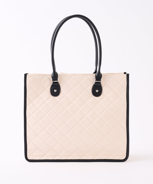 one after another NICE CLAUP（ワンアフターアナザーナイスクラップ）の「【WEB限定】キルティング刺しゅうトートバッグ/A4サイズ対応（トートバッグ・レディース・ブラック/アイボリー/ベージュ・FREE）」の18枚目の写真