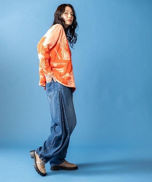 OSMOSIS(オズモーシス)の「ジャガードニットプルオーバー(ニット/セーター・レディース・ブラック/ライトピンク/アイボリー・ONE SIZE)」の6枚目の写真