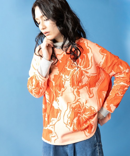 OSMOSIS(オズモーシス)の「ジャガードニットプルオーバー(ニット/セーター・レディース・ブラック/ライトピンク/アイボリー・ONE SIZE)」の8枚目の写真