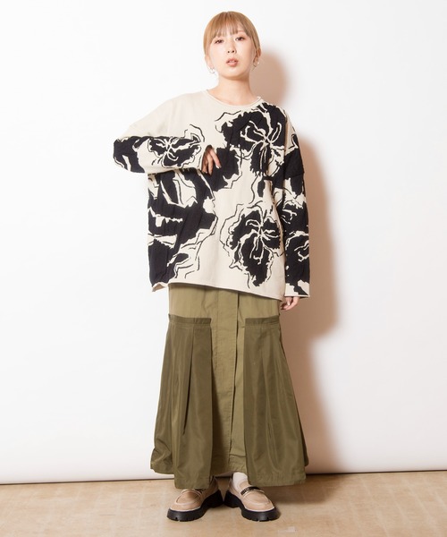 OSMOSIS(オズモーシス)の「ジャガードニットプルオーバー(ニット/セーター・レディース・ブラック/ライトピンク/アイボリー・ONE SIZE)」の11枚目の写真