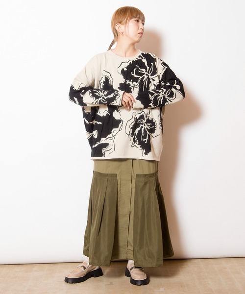 OSMOSIS(オズモーシス)の「ジャガードニットプルオーバー(ニット/セーター・レディース・ブラック/ライトピンク/アイボリー・ONE SIZE)」の12枚目の写真