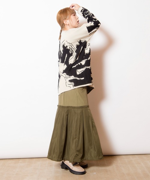 OSMOSIS(オズモーシス)の「ジャガードニットプルオーバー(ニット/セーター・レディース・ブラック/ライトピンク/アイボリー・ONE SIZE)」の14枚目の写真