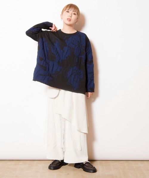 OSMOSIS(オズモーシス)の「ジャガードニットプルオーバー(ニット/セーター・レディース・ブラック/ライトピンク/アイボリー・ONE SIZE)」の21枚目の写真