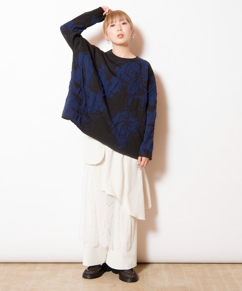 OSMOSIS(オズモーシス)の「ジャガードニットプルオーバー(ニット/セーター・レディース・ブラック/ライトピンク/アイボリー・ONE SIZE)」の22枚目の写真