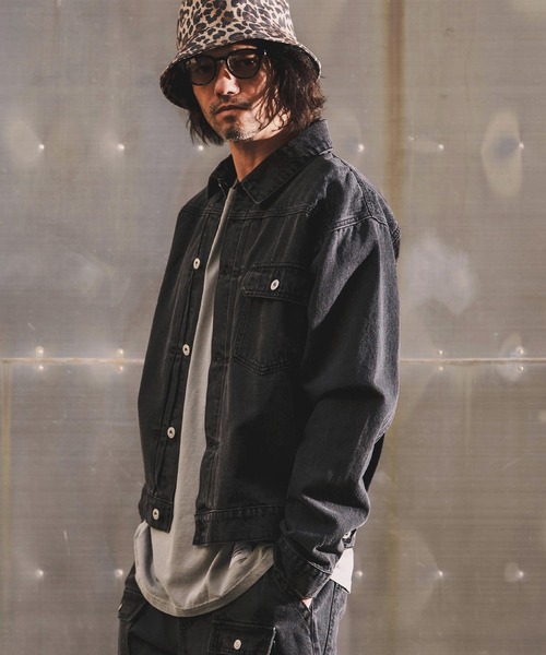WONDER WALL MOTEL(ワンダーウォールモーテル)の「mj11317-AGING BLACK DENIM JACKET(Gジャン) デニムジャケット(26SSJK002)(デニムジャケット・メンズ・ブラック・XL/L/M/S)」の14枚目の写真