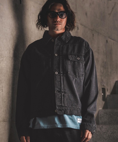 WONDER WALL MOTEL(ワンダーウォールモーテル)の「mj11317-AGING BLACK DENIM JACKET(Gジャン) デニムジャケット(26SSJK002)(デニムジャケット・メンズ・ブラック・XL/L/M/S)」の17枚目の写真