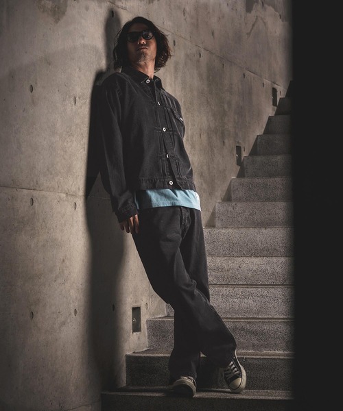 WONDER WALL MOTEL(ワンダーウォールモーテル)の「mj11317-AGING BLACK DENIM JACKET(Gジャン) デニムジャケット(26SSJK002)(デニムジャケット・メンズ・ブラック・XL/L/M/S)」の3枚目の写真