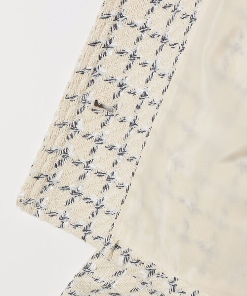 SHIPS any: ツイード パイピング ノーカラー ジャケット（ノーカラー