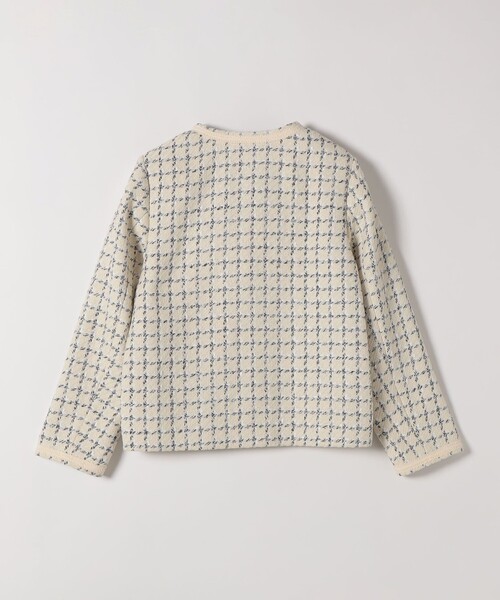 SHIPS any: ツイード パイピング ノーカラー ジャケット（ノーカラー