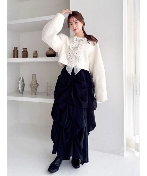 dazzlin(ダズリン)の「ランダムドレープタックスカート(スカート・レディース・アイボリー/ブラック/ピンク・SMALL/MEDIUM)」の12枚目の写真