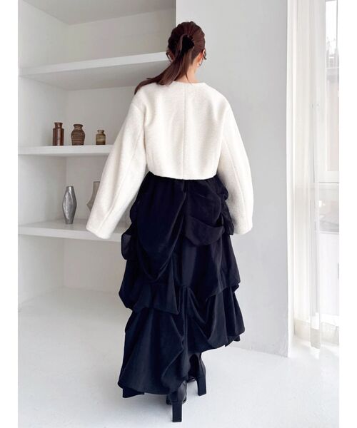 dazzlin(ダズリン)の「ランダムドレープタックスカート(スカート・レディース・アイボリー/ブラック/ピンク・SMALL/MEDIUM)」の13枚目の写真