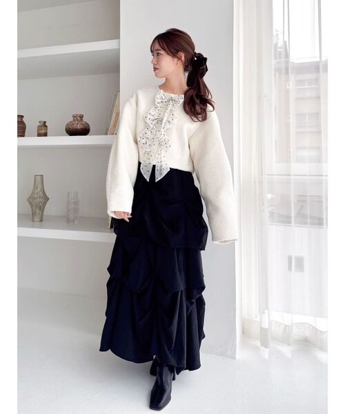 dazzlin(ダズリン)の「ランダムドレープタックスカート(スカート・レディース・アイボリー/ブラック/ピンク・SMALL/MEDIUM)」の14枚目の写真