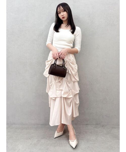 dazzlin(ダズリン)の「ランダムドレープタックスカート(スカート・レディース・アイボリー/ブラック/ピンク・SMALL/MEDIUM)」の16枚目の写真