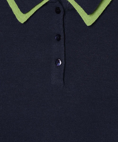 GEORGE'S（ジョージズ）の「ダブルカラーポロニット（ニット/セーター・レディース・ネイビー/レッド/グレー・FREE）」の14枚目の写真