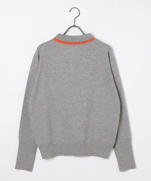 GEORGE'S（ジョージズ）の「ダブルカラーポロニット（ニット/セーター・レディース・ネイビー/レッド/グレー・FREE）」の7枚目の写真