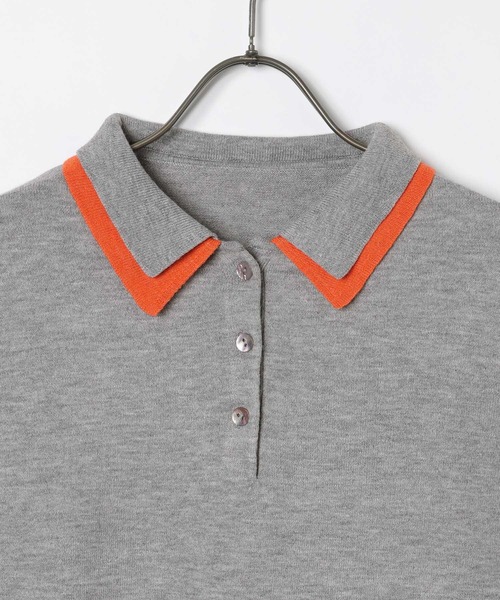 GEORGE'S（ジョージズ）の「ダブルカラーポロニット（ニット/セーター・レディース・ネイビー/レッド/グレー・FREE）」の8枚目の写真