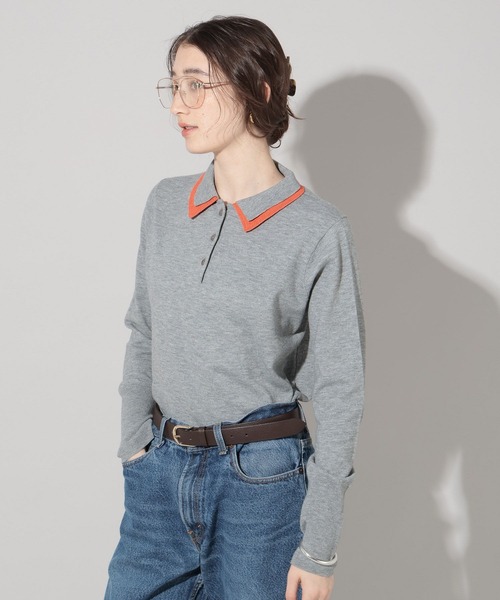 GEORGE'S(ジョージズ)の「ダブルカラーポロニット(ニット/セーター・レディース・ネイビー/レッド/グレー・FREE)」の20枚目の写真