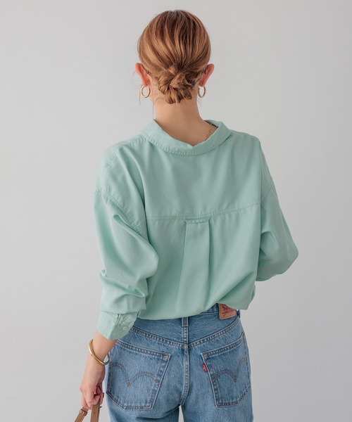 BAYFLOW（ベイフロー）の「[簡単ブラウジング仕様]2WAYスタンダードシャツ（シャツ/ブラウス・レディース・ライトグレー/グリーン/ピンク/イエロー/ライトブルー・FREE）」の11枚目の写真