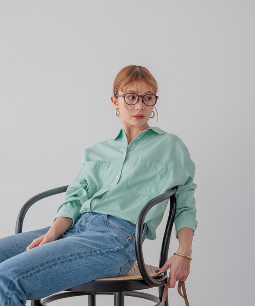 BAYFLOW（ベイフロー）の「[簡単ブラウジング仕様]2WAYスタンダードシャツ（シャツ/ブラウス・レディース・ライトグレー/グリーン/ピンク/イエロー/ライトブルー・FREE）」の12枚目の写真