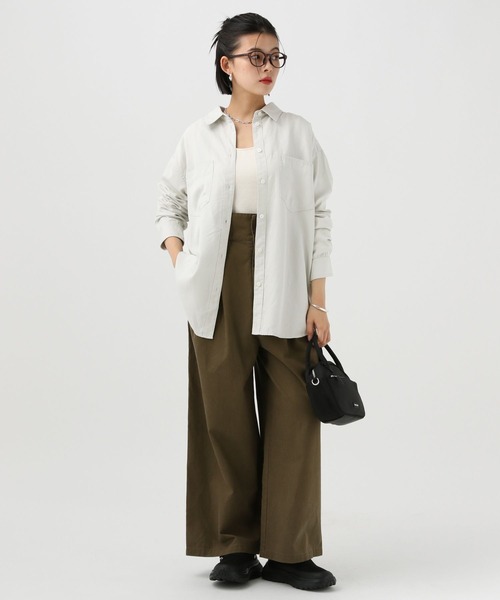 BAYFLOW（ベイフロー）の「[簡単ブラウジング仕様]2WAYスタンダードシャツ（シャツ/ブラウス・レディース・ライトグレー/グリーン/ピンク/イエロー/ライトブルー・FREE）」の14枚目の写真