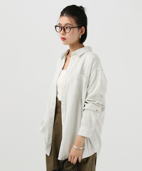 BAYFLOW（ベイフロー）の「[簡単ブラウジング仕様]2WAYスタンダードシャツ（シャツ/ブラウス・レディース・ライトグレー/グリーン/ピンク/イエロー/ライトブルー・FREE）」の18枚目の写真