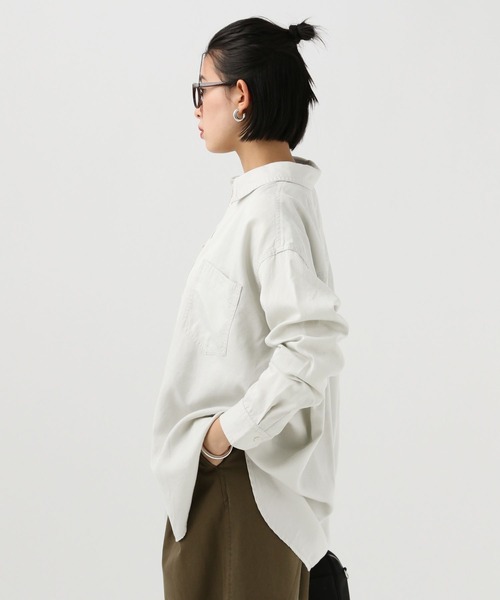 BAYFLOW（ベイフロー）の「[簡単ブラウジング仕様]2WAYスタンダードシャツ（シャツ/ブラウス・レディース・ライトグレー/グリーン/ピンク/イエロー/ライトブルー・FREE）」の19枚目の写真