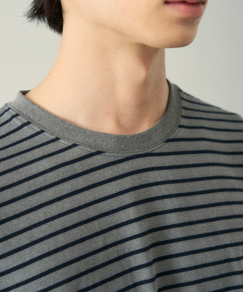 ROTEMBER（ローテンバー）の「ピグメントストライプハーフTシャツ[チャコール]（Tシャツ/カットソー・メンズ・その他・MEDIUM/LARGE/X-LARGE）」の2枚目の写真