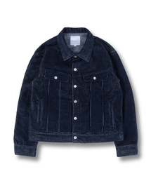MUDSALT（マッドソルト）の「コーデュロイトラッカージャケットブルー（デニムジャケット）」