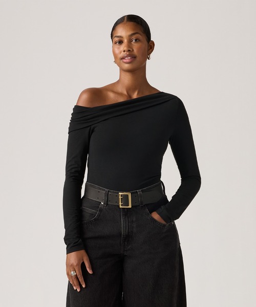 Levi's(リーバイス)の「Levi's/リーバイス クララ オフショルダー ロングスリーブ トップ(Tシャツ/カットソー・レディース・ブラック・M/S/XS)」の1枚目の写真
