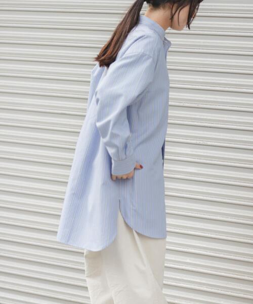 FORK&SPOON（フォークアンドスプーン）の「FORK&SPOON　PEオックスロングシャツ（シャツ/ブラウス・レディース・ブルー系その他/グレー系その他・1）」の21枚目の写真