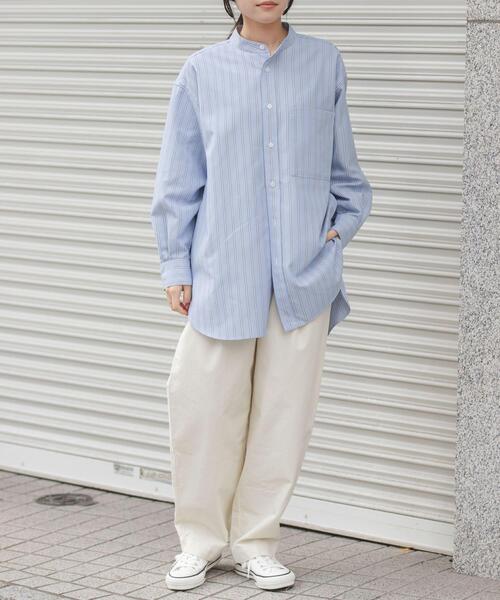 FORK&SPOON（フォークアンドスプーン）の「FORK&SPOON　PEオックスロングシャツ（シャツ/ブラウス・レディース・ブルー系その他/グレー系その他・1）」の19枚目の写真