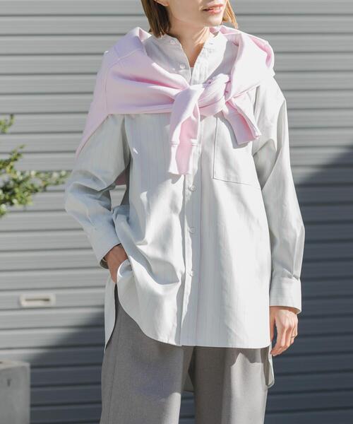 FORK&SPOON（フォークアンドスプーン）の「FORK&SPOON　PEオックスロングシャツ（シャツ/ブラウス・レディース・ブルー系その他/グレー系その他・1）」の9枚目の写真