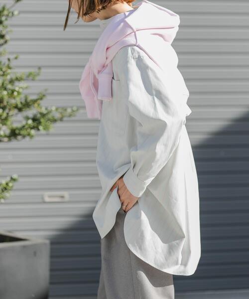 FORK&SPOON（フォークアンドスプーン）の「FORK&SPOON　PEオックスロングシャツ（シャツ/ブラウス・レディース・ブルー系その他/グレー系その他・1）」の8枚目の写真