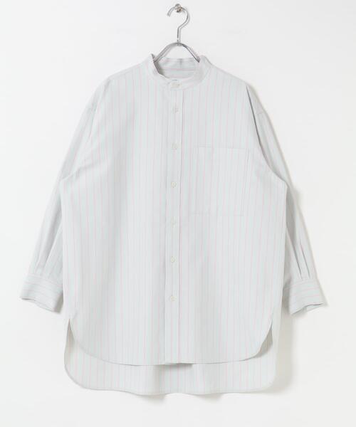 FORK&SPOON（フォークアンドスプーン）の「FORK&SPOON　PEオックスロングシャツ（シャツ/ブラウス・レディース・ブルー系その他/グレー系その他・1）」の4枚目の写真