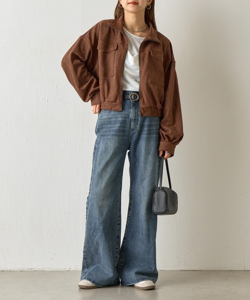 COLONY 2139（コロニートゥーワンスリーナイン）の「カットスエードスタンドショートブルゾン（ブルゾン・レディース・アイボリー/ダークブラウン・FREE）」の19枚目の写真