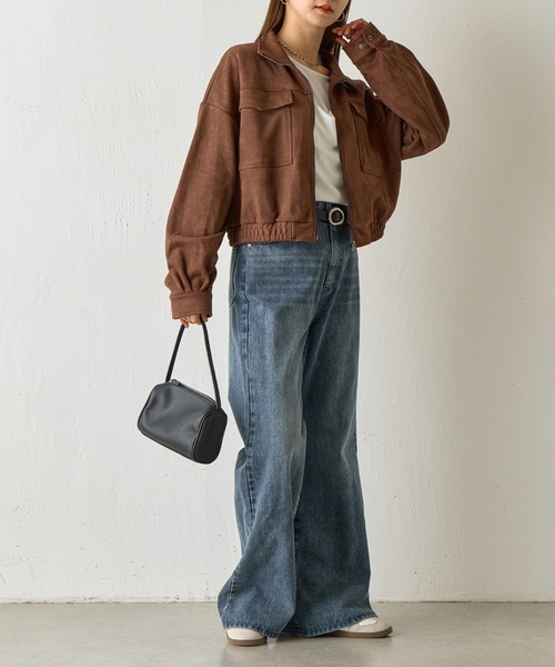 COLONY 2139（コロニートゥーワンスリーナイン）の「カットスエードスタンドショートブルゾン（ブルゾン・レディース・アイボリー/ダークブラウン・FREE）」の22枚目の写真