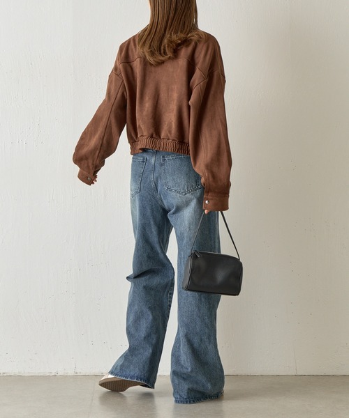 COLONY 2139（コロニートゥーワンスリーナイン）の「カットスエードスタンドショートブルゾン（ブルゾン・レディース・アイボリー/ダークブラウン・FREE）」の21枚目の写真