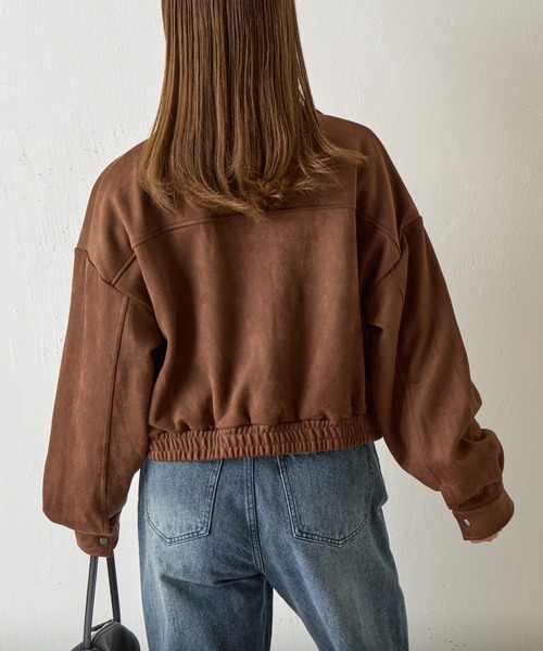 COLONY 2139（コロニートゥーワンスリーナイン）の「カットスエードスタンドショートブルゾン（ブルゾン・レディース・アイボリー/ダークブラウン・FREE）」の15枚目の写真