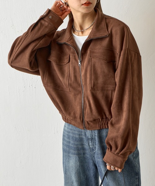 COLONY 2139（コロニートゥーワンスリーナイン）の「カットスエードスタンドショートブルゾン（ブルゾン・レディース・アイボリー/ダークブラウン・FREE）」の18枚目の写真