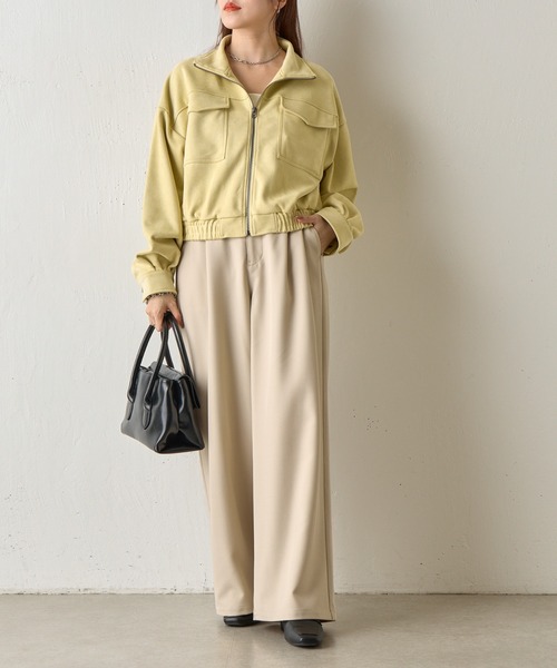 COLONY 2139（コロニートゥーワンスリーナイン）の「カットスエードスタンドショートブルゾン（ブルゾン・レディース・アイボリー/ダークブラウン・FREE）」の9枚目の写真