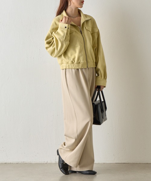 COLONY 2139（コロニートゥーワンスリーナイン）の「カットスエードスタンドショートブルゾン（ブルゾン・レディース・アイボリー/ダークブラウン・FREE）」の12枚目の写真