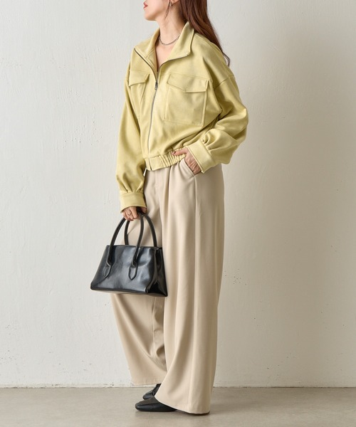 COLONY 2139（コロニートゥーワンスリーナイン）の「カットスエードスタンドショートブルゾン（ブルゾン・レディース・アイボリー/ダークブラウン・FREE）」の10枚目の写真