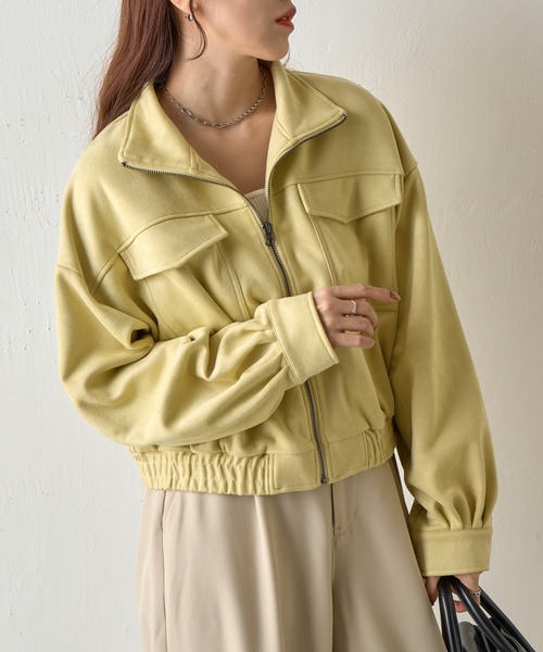 COLONY 2139（コロニートゥーワンスリーナイン）の「カットスエードスタンドショートブルゾン（ブルゾン・レディース・アイボリー/ダークブラウン・FREE）」の6枚目の写真