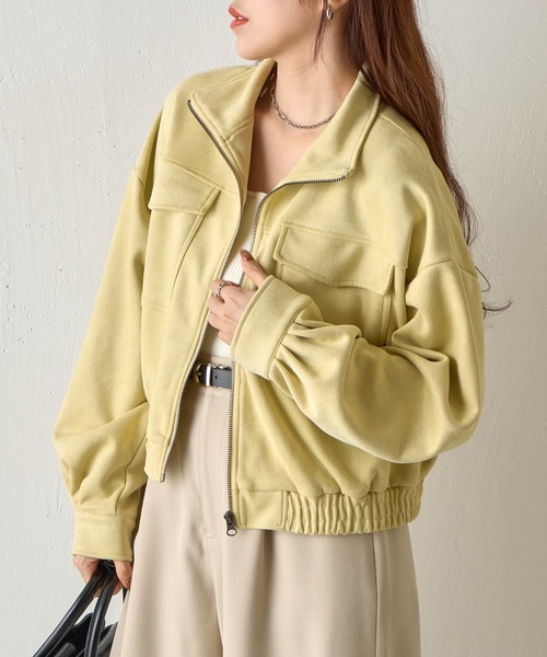 COLONY 2139（コロニートゥーワンスリーナイン）の「カットスエードスタンドショートブルゾン（ブルゾン・レディース・アイボリー/ダークブラウン・FREE）」の7枚目の写真