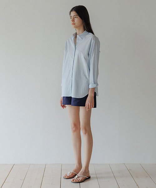 LINGSEOUL（リングソウル）の「bio poplin shirt-sky blue（シャツ/ブラウス・レディース・その他・S/M）」の4枚目の写真
