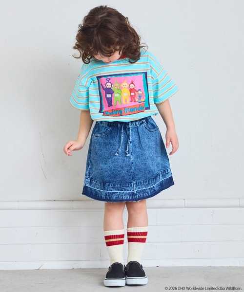 MARKEY'S（マーキーズ）の「【Teletubbies/テレタビーズ】別注マルチボーダーＴシャツ（Tシャツ/カットソー・キッズ・エメラルド/マルチ・100/95/90/80/130/120/110）」の4枚目の写真